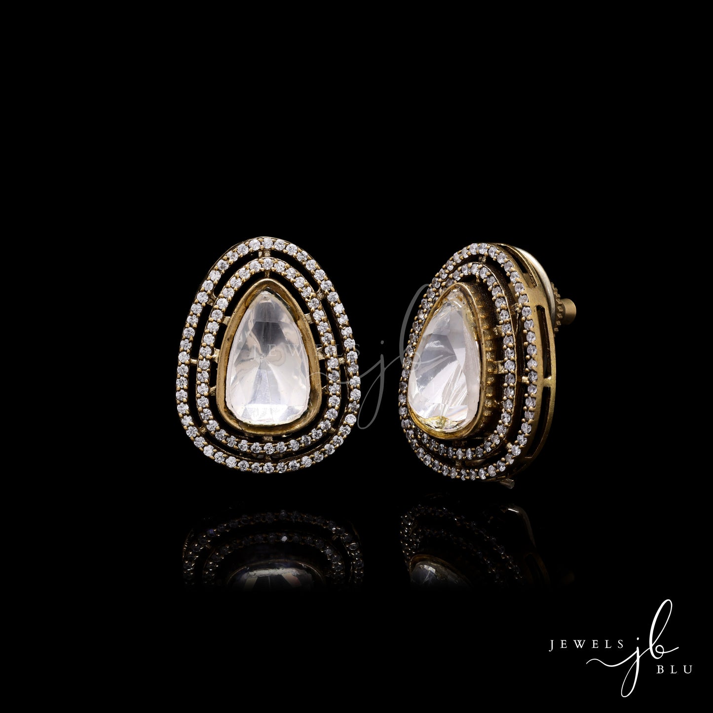 Antique Finish Harita Polki Studs