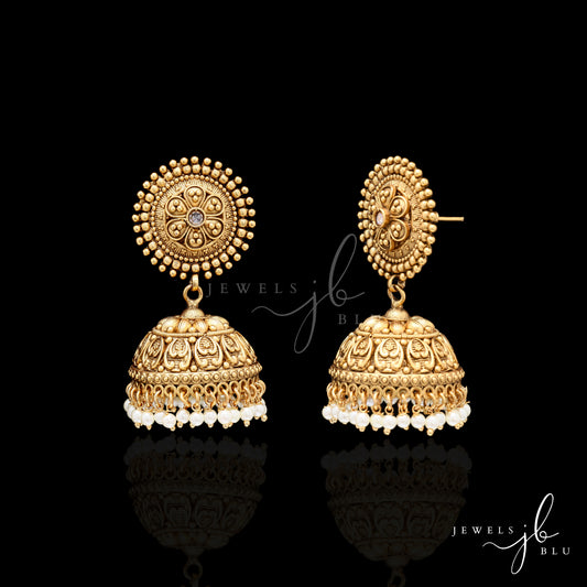 Festive Exclusive Gold Finish Surya Jhumki Earrings