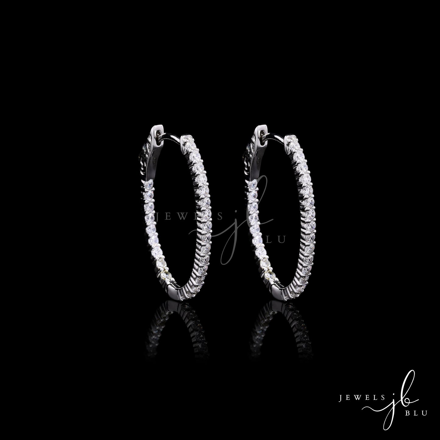 Classic Round Diamond Hoops