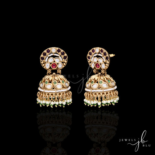 Festive Exclusive Gold Finish Savoya Jhumki Earrings