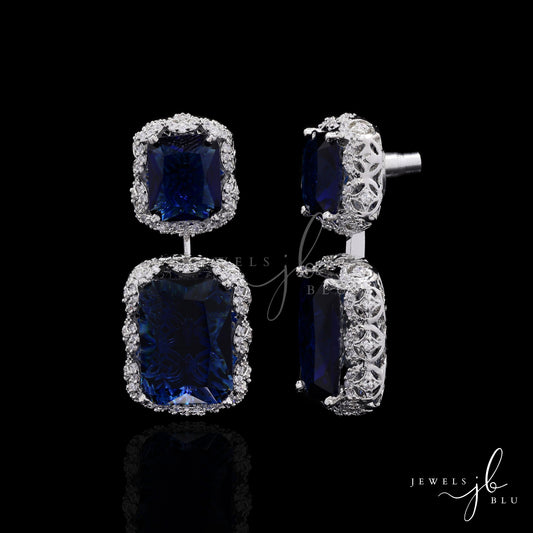 Deep Blue Suhana Crystal Premium Party Dangler Earrings