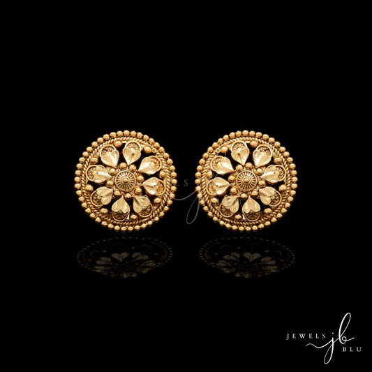 Festive Exclusive Gold Finish Chitra Classic Round Studs