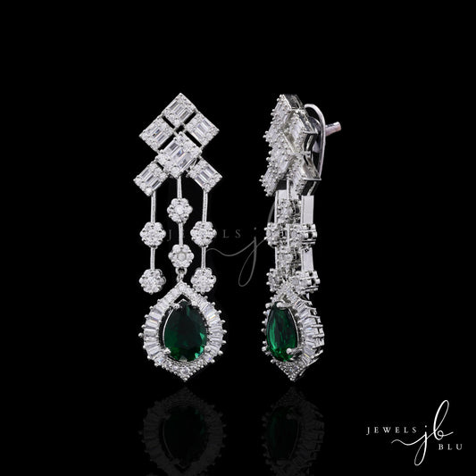 Premium Rina Emerald Drop Party Earrings