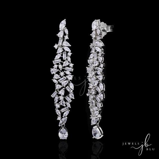 Multi Shape American Diamond Cocktail Party Dangler Earrings