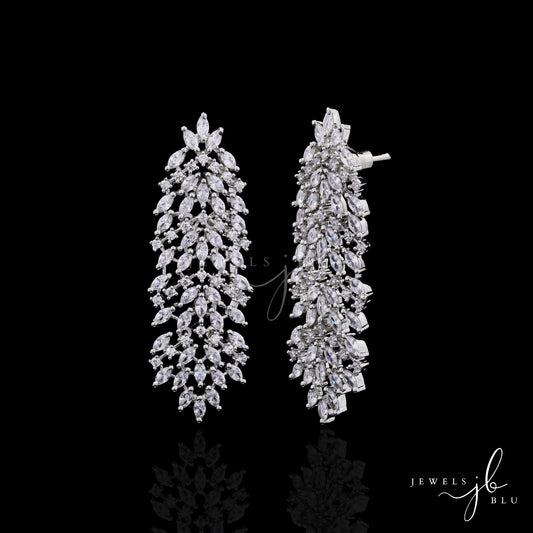 American Diamond Marquise Victoria Party Dangler Earrings