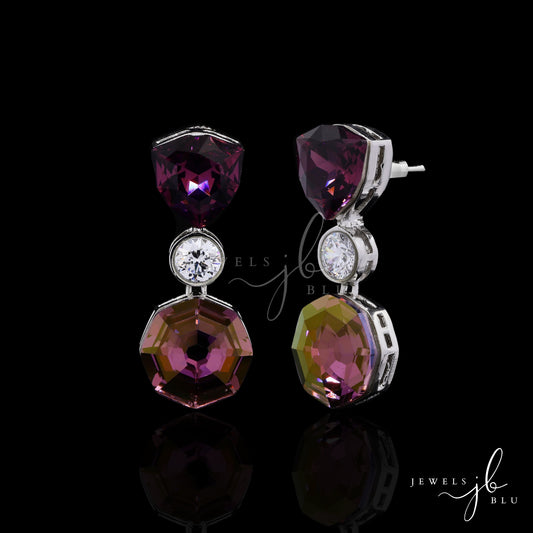 Premium Wine Swarovski Cocktail Danglers