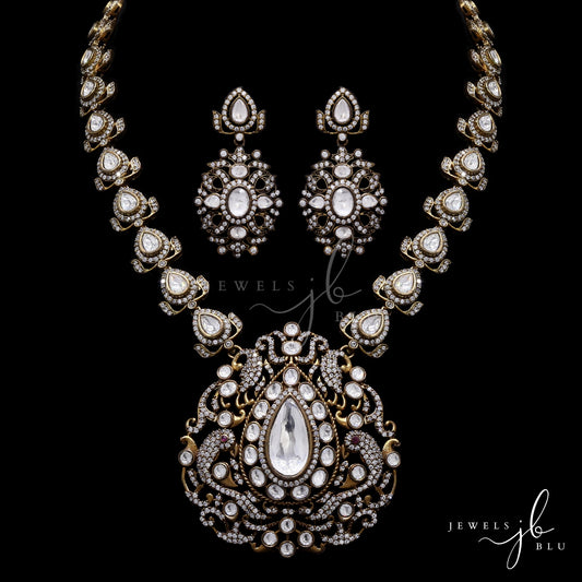 Antique Finish Polki Maharani Taara Festive Necklace Set