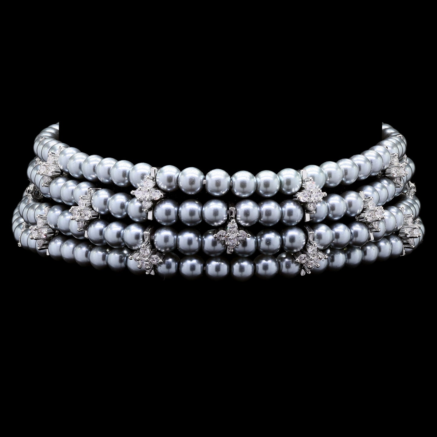 Grey Natural Fresh Water Pearl Choker Necklace for Women