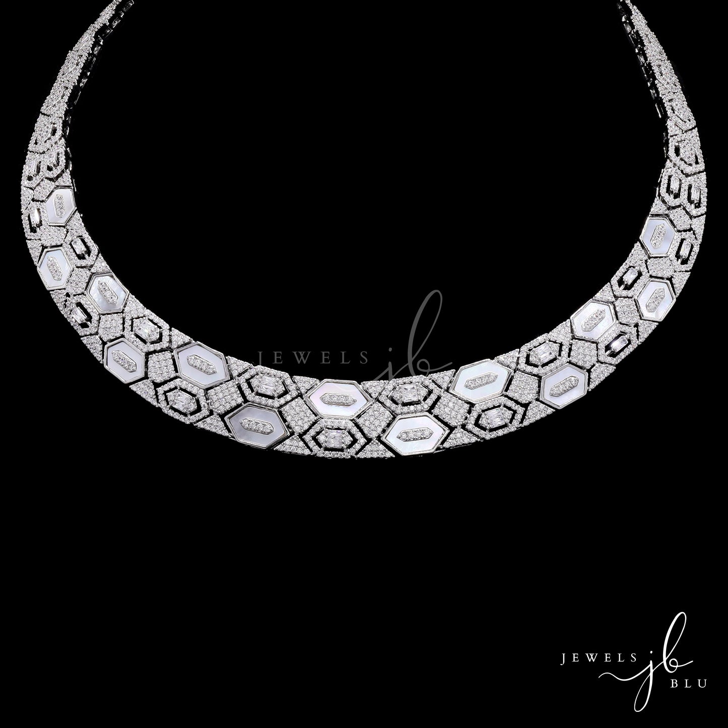 Premium Italian Setting Mother of Pearl Rihana Necklace Set with Earrings