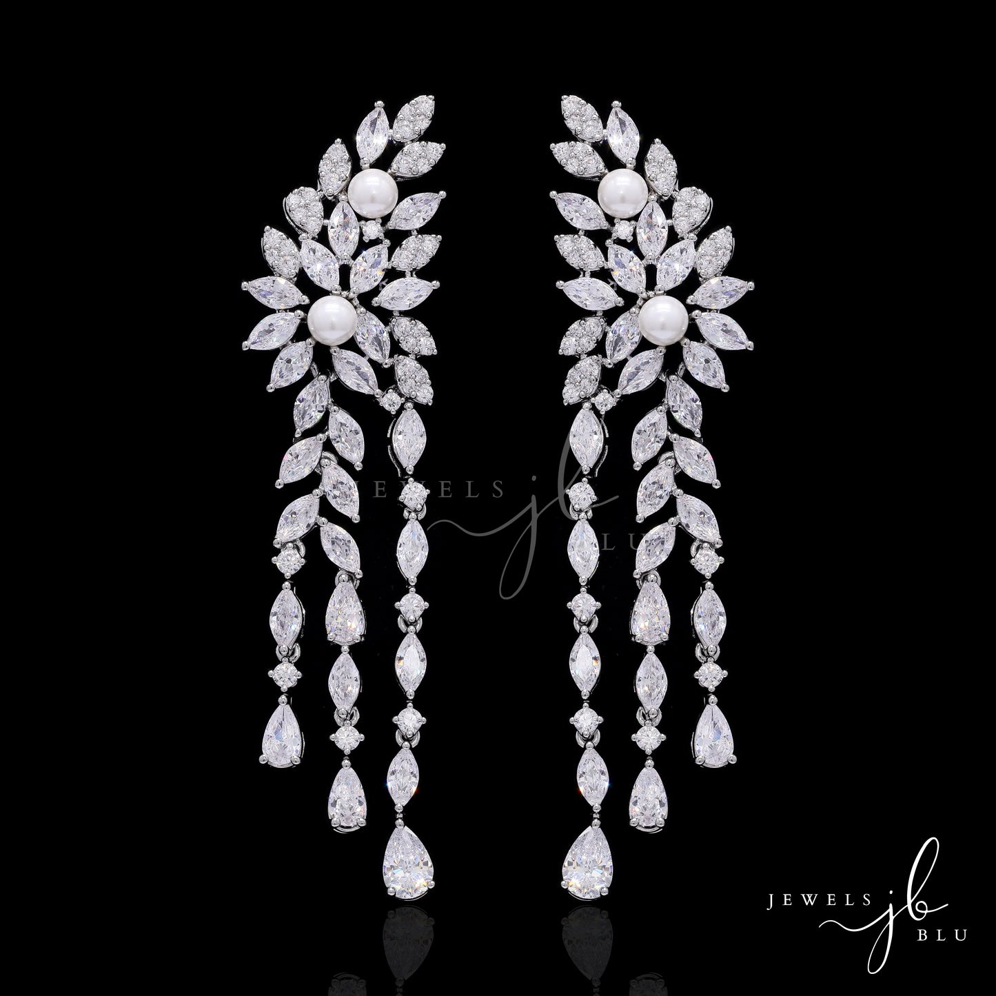 Fresh Water Pearl and Marquise Diamond Cocktail Necklace Set with Earrings