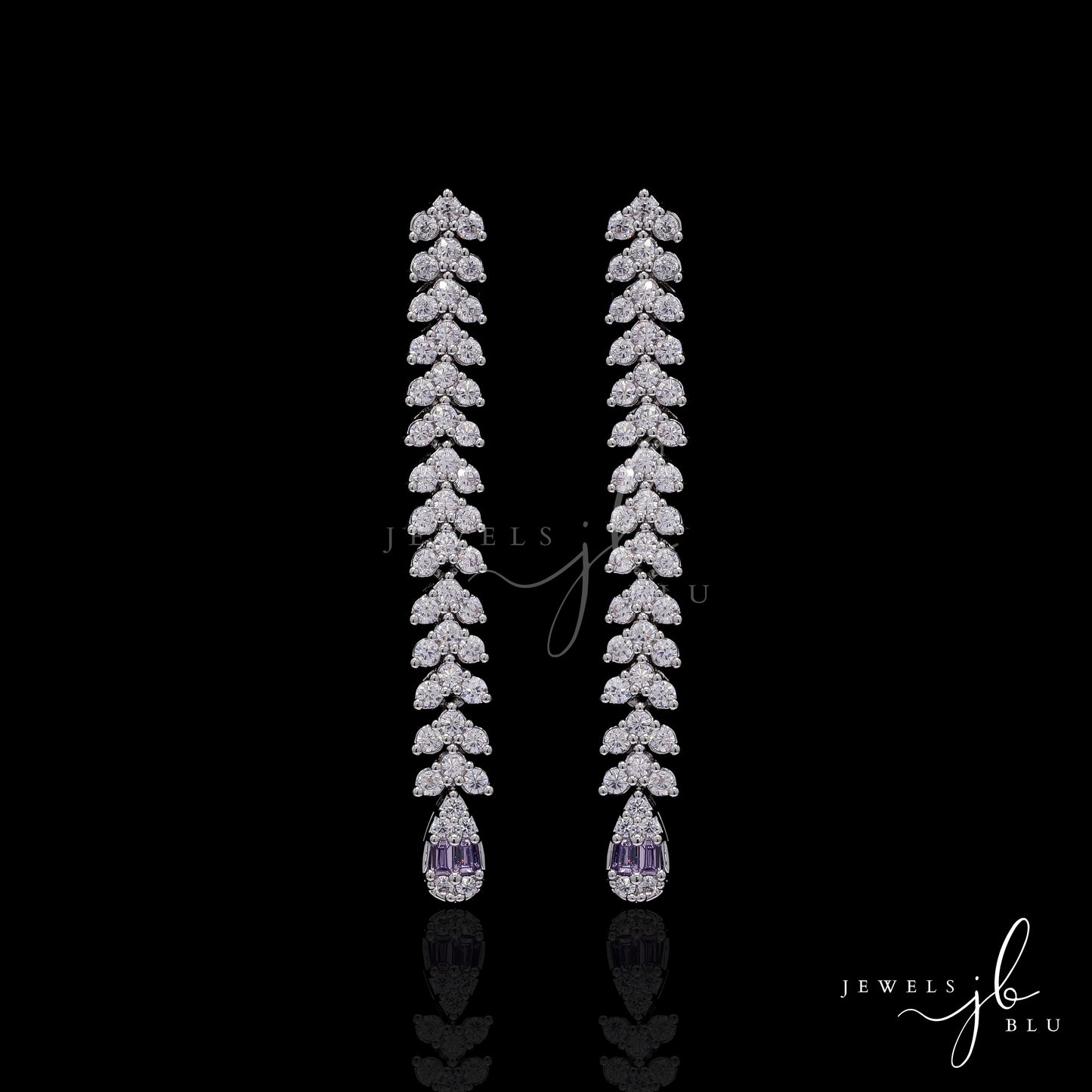 Premium Drop Octa Setting Nora Necklace Set with Amethyst Detailing