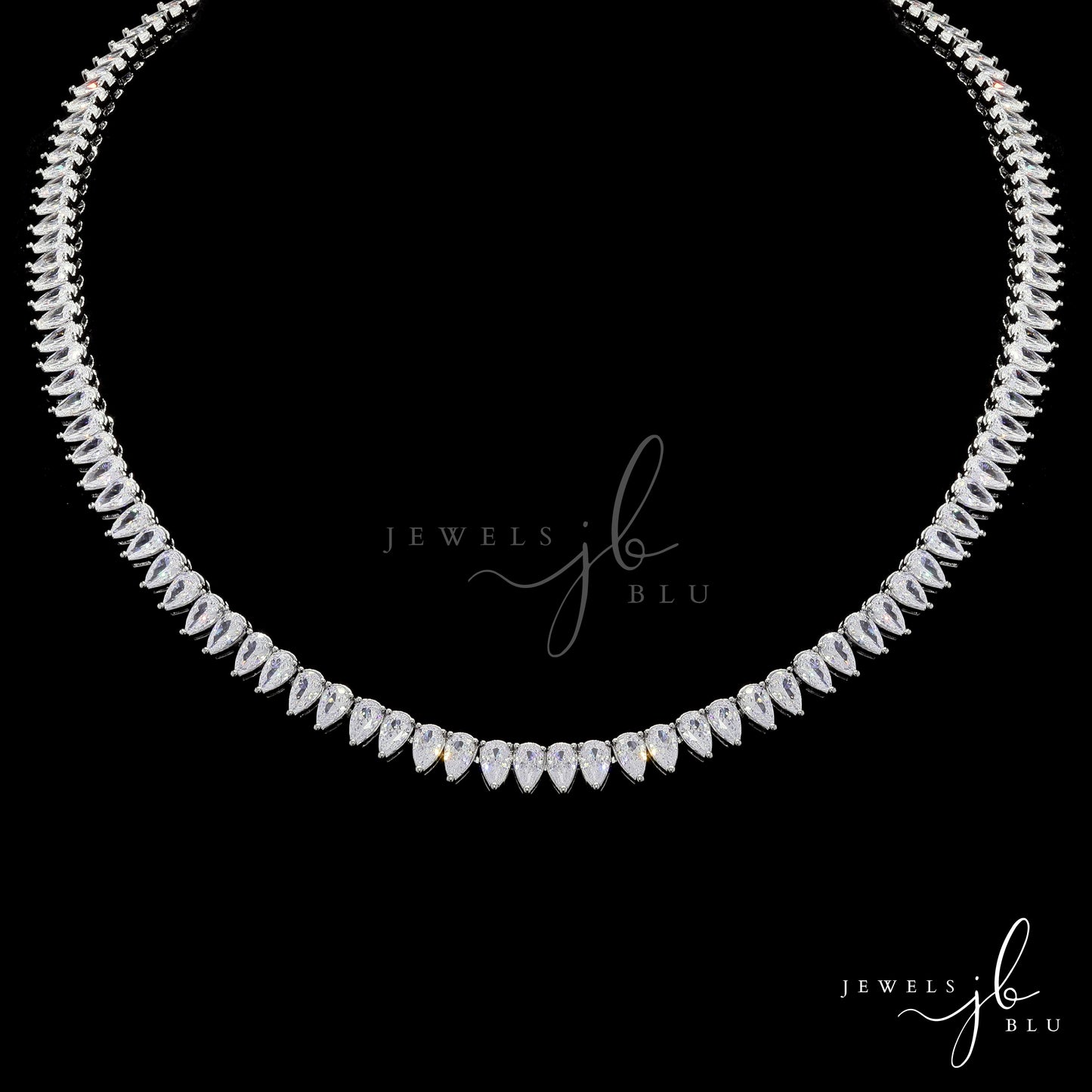 Premium 50 Pointer Drop Solitaire Marky Necklace Set with Earrings