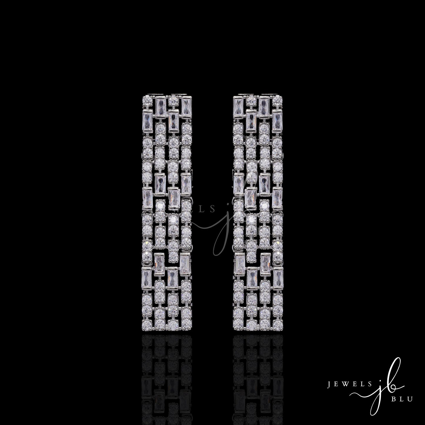 Premium Italian Baguette Setting Helina Festive Necklace Set with Earrings