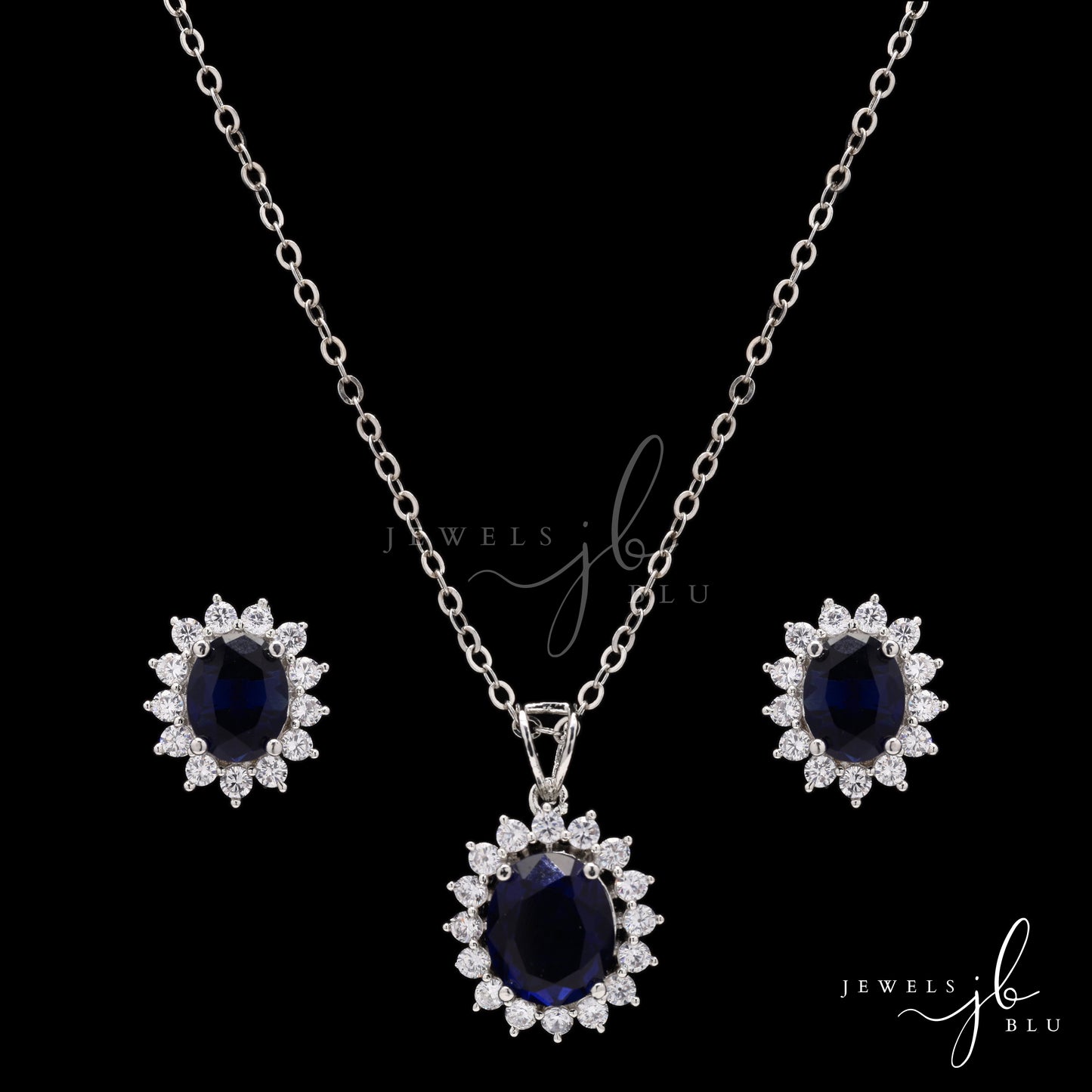 Blue Firoza Pendant Set