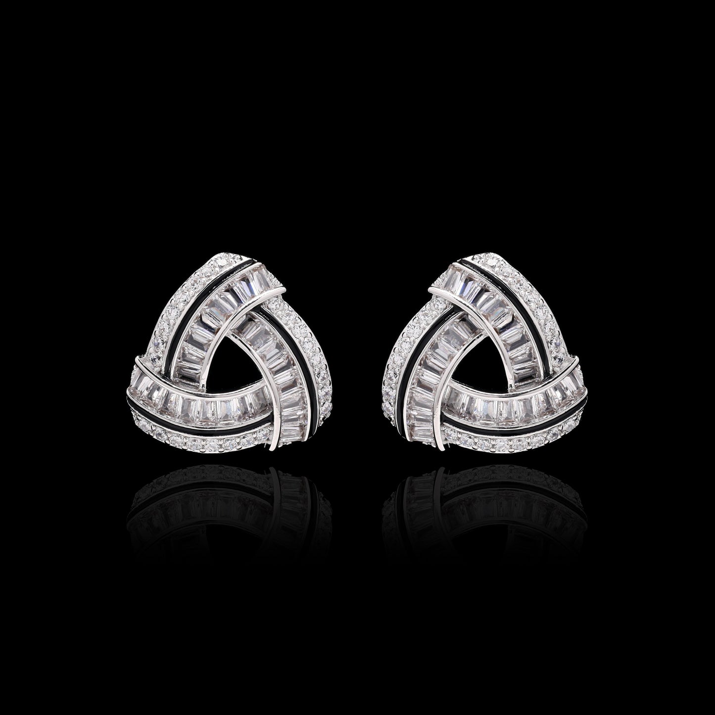 Curvy Diamond Baguette Pendant Set