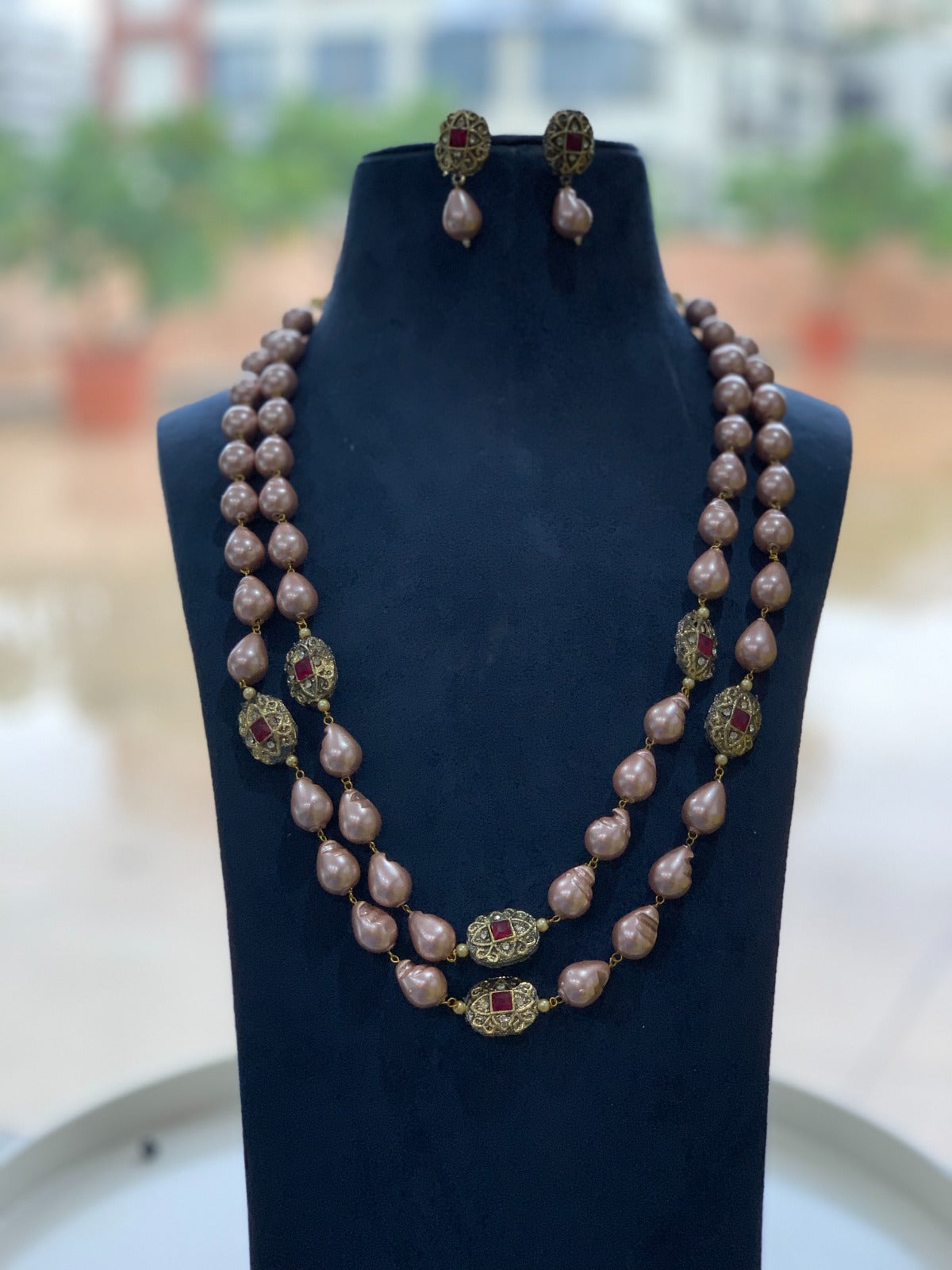 Peach Baroque Pearl Necklace