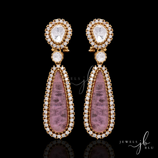 Pink Polki Diamond Athiya Earrings