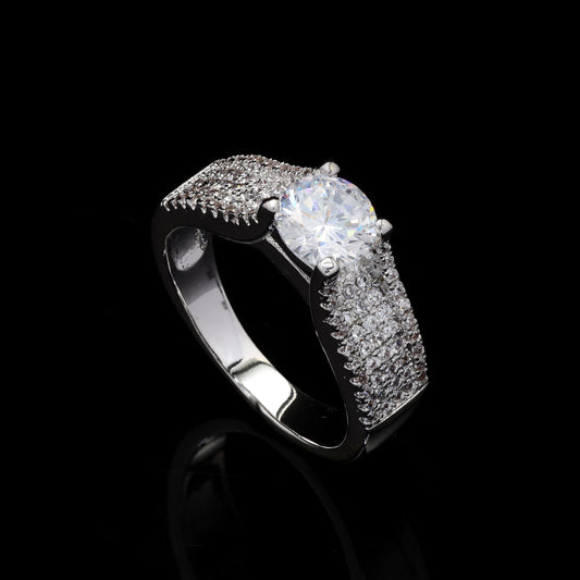 American Diamond Enaya Solitaire Anti Tarnish Ring