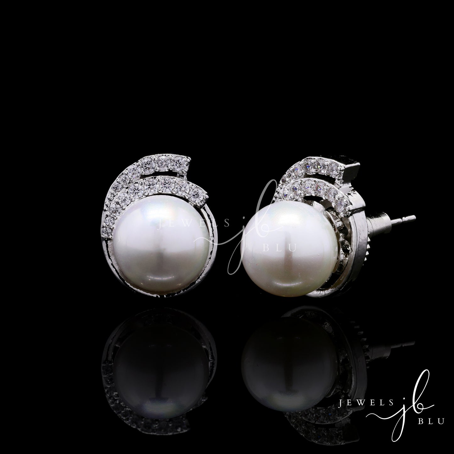 Freya Fresh Water Pearl  American Diamond Studs