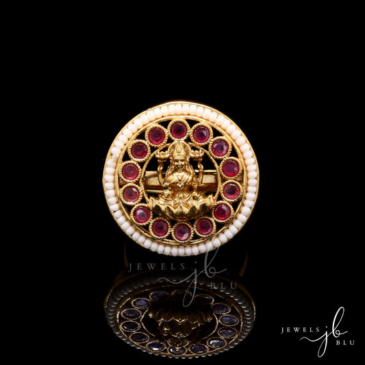 Maa Laxmi Ruby Moti Adjustable Ring