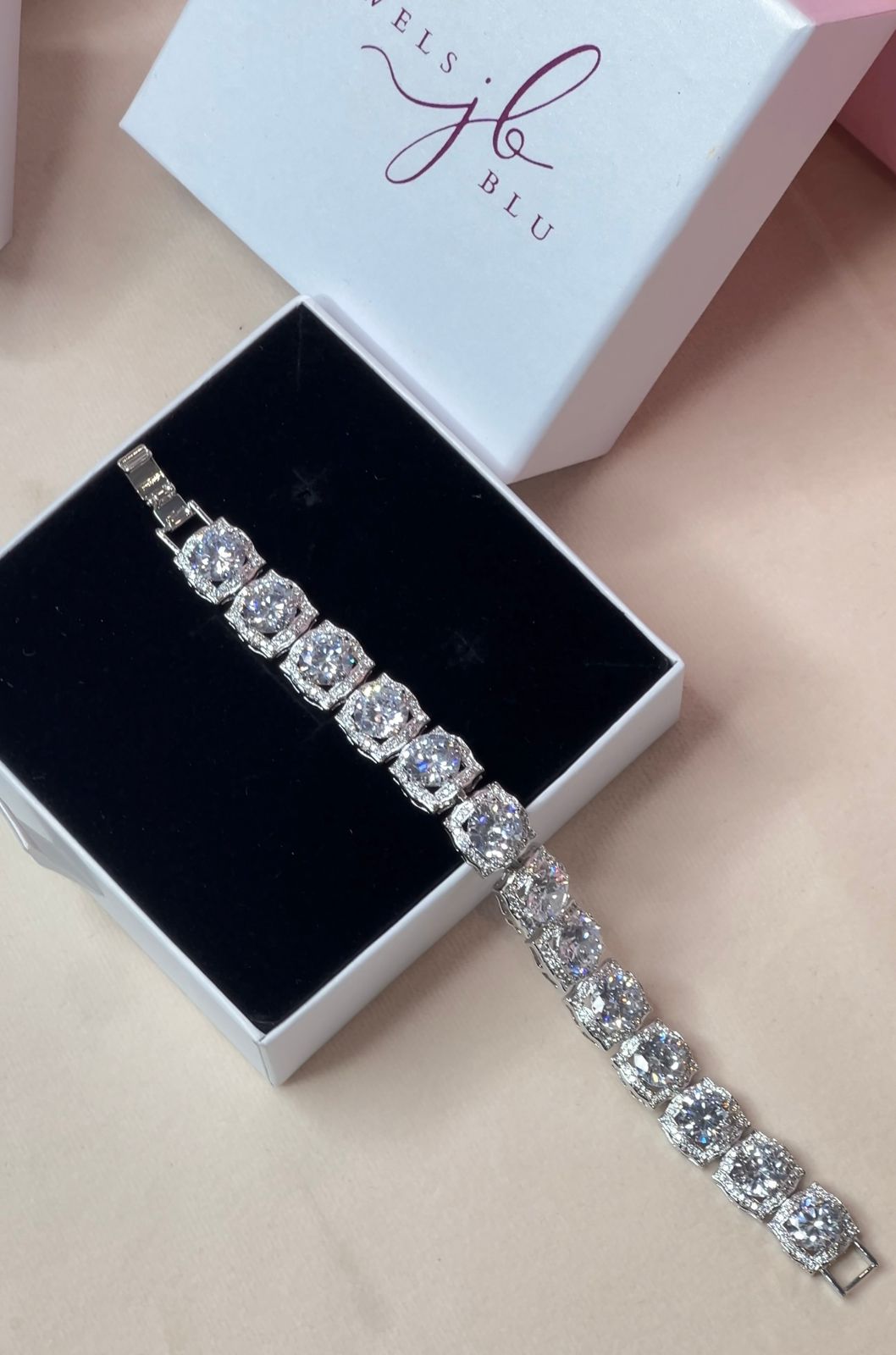 Elora American Diamond Solitaire Statement Bracelet.