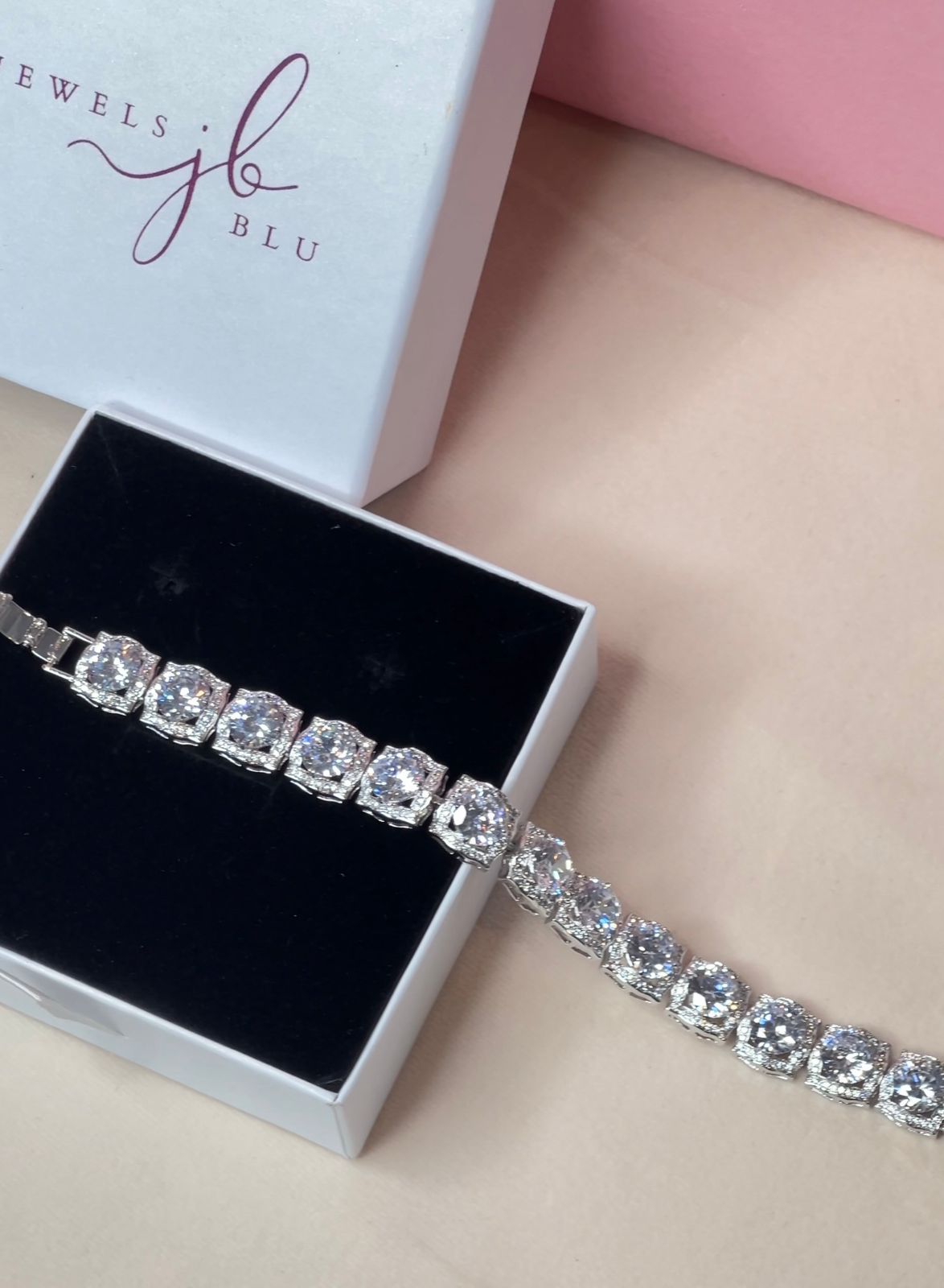 Elora American Diamond Solitaire Statement Bracelet.