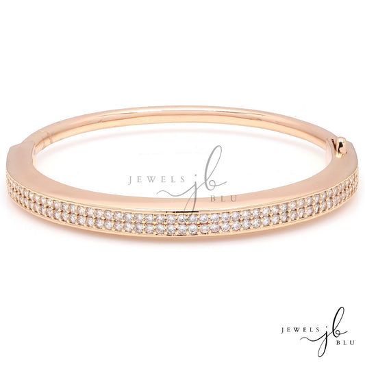 Premium Rose Gold Luxury Brand Inspired American Diamond Micro Setting Helly Openable Bracelet