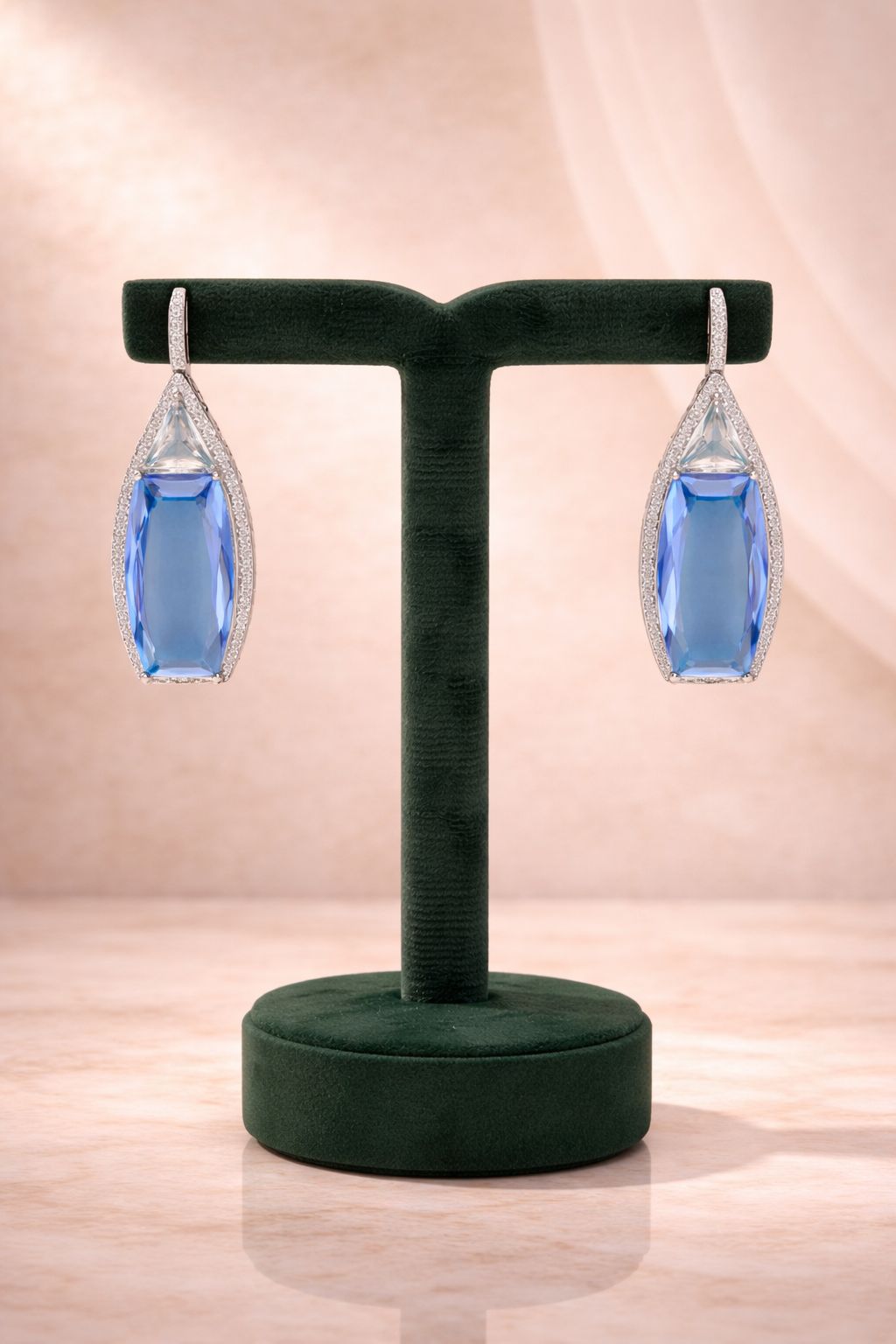 Premium Sky Blue Bella Statement Women's Party Earrings