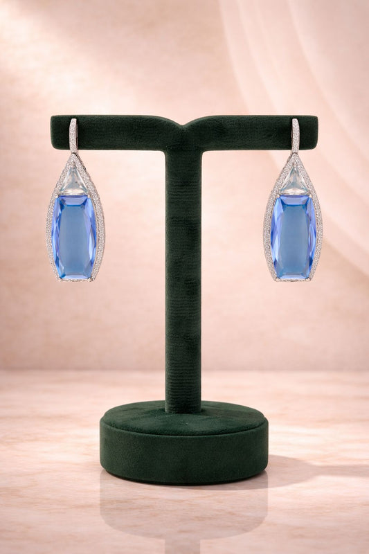 Premium Sky Blue Bella Statement Women's Party Earrings