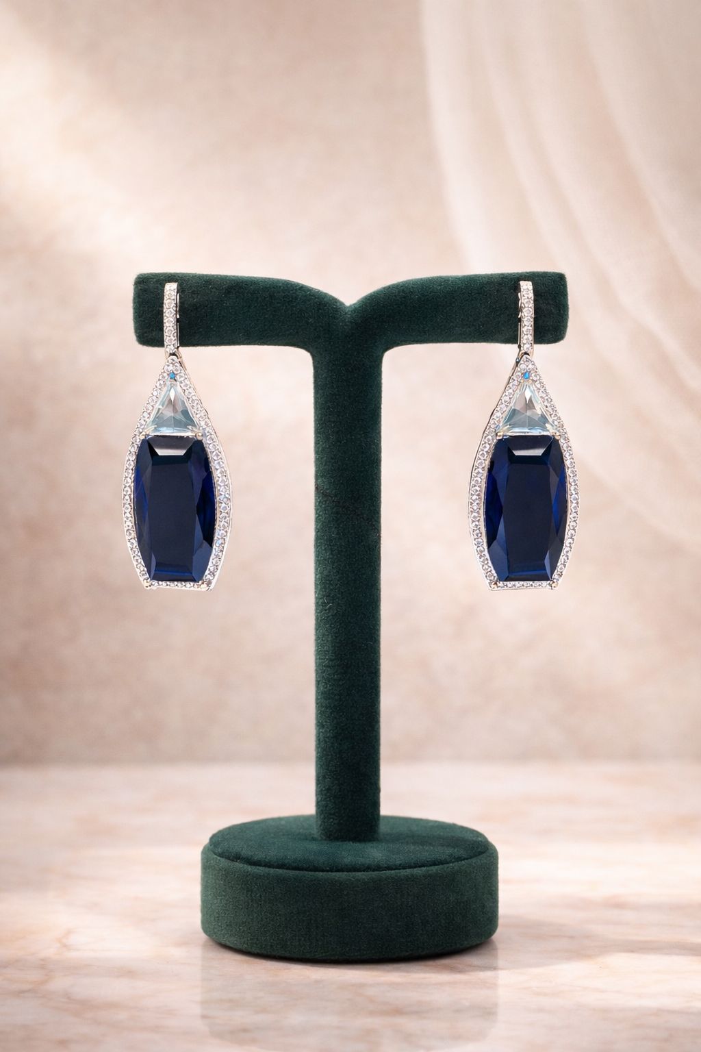 Premium Blue Bella Statement Women's Party Earrings