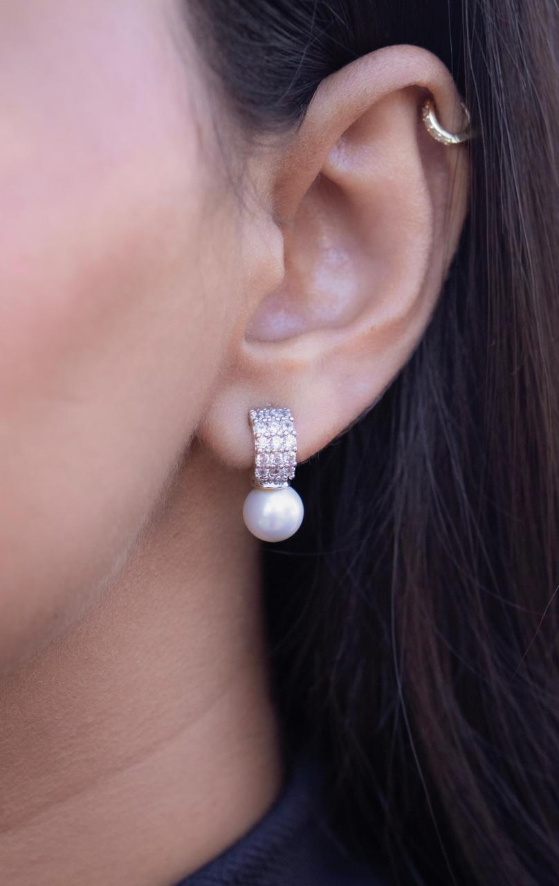 Fresh Water Pearl Aamara American Diamond Studs