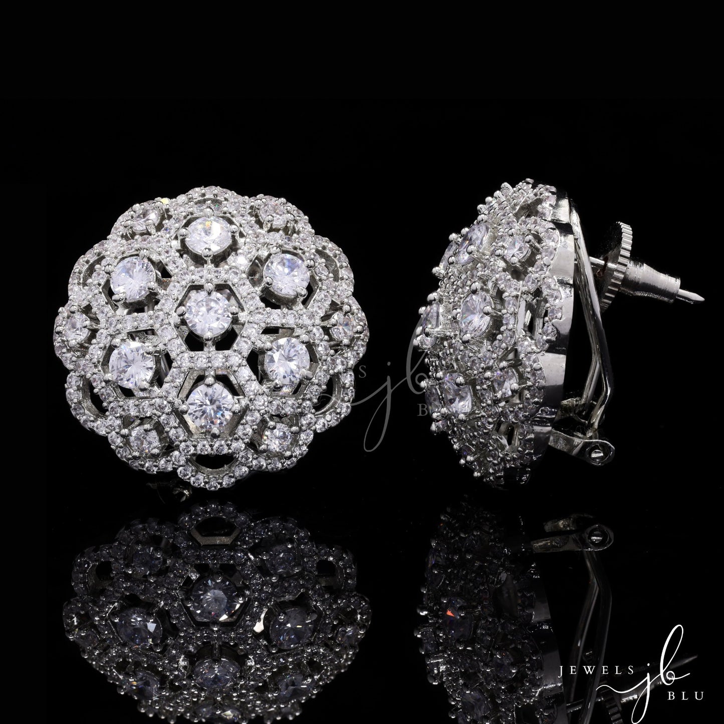 Crystal Bella Chunky Party Studs with Round Cut Solitaires