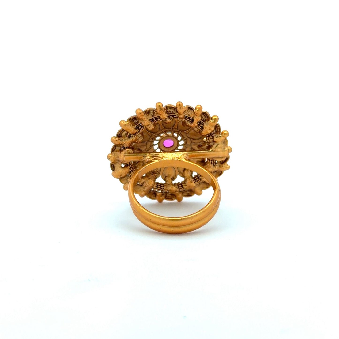 Kumari Gold Finish Traditional Adjustable Ring (Fits All Sizes )