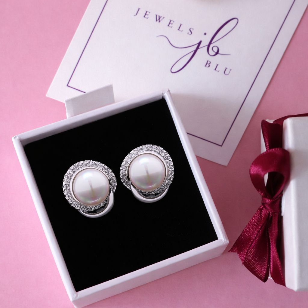 American Diamond Georgia Fresh Water Pearl Studs