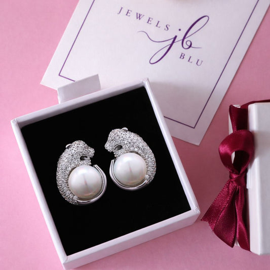 American Diamond Studded Jaguar Anti Tarnish Studs