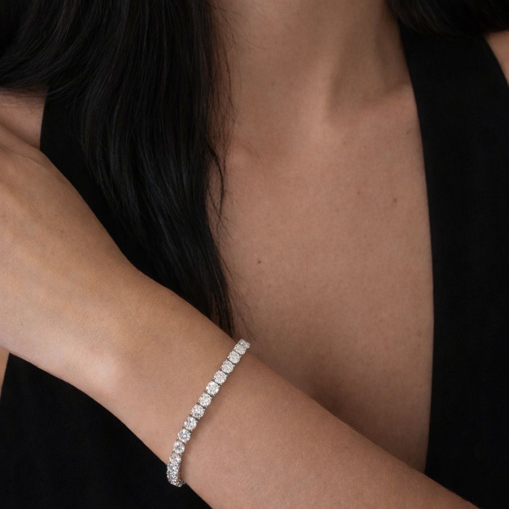 25 Pointer American Diamond Solitaire Classic Anti Tarnish Tennis Bracelet