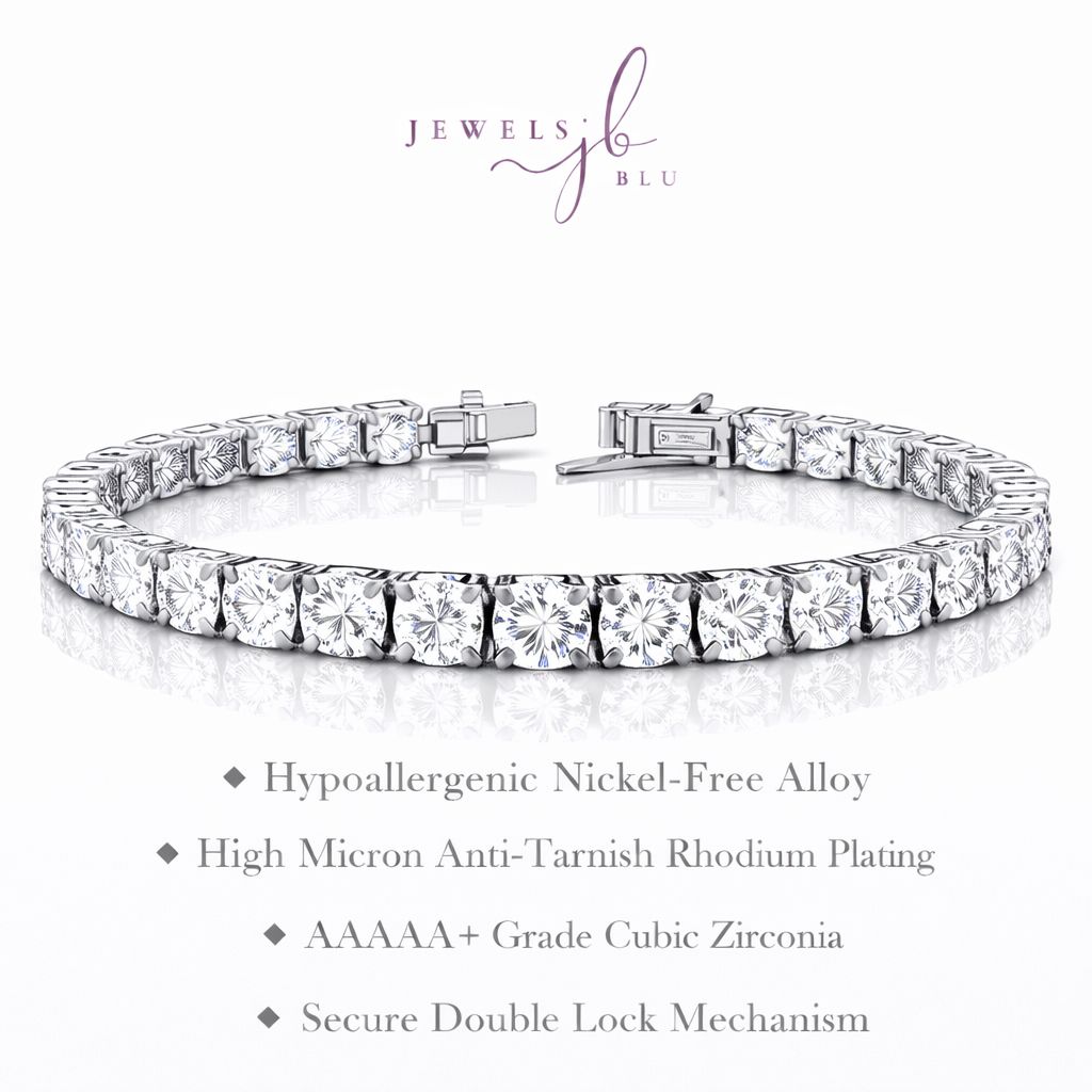 50 Pointer American Diamond Solitaire Classic Anti Tarnish Tennis Bracelet