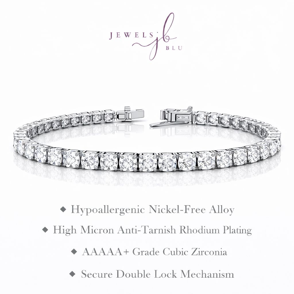 25 Pointer American Diamond Solitaire Classic Anti Tarnish Tennis Bracelet