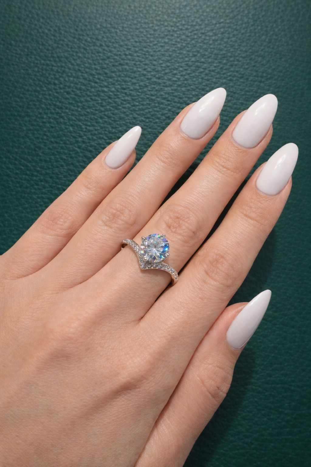 American Diamond Adjustable Ocean Solitaire Ring (Fits All Sizes)
