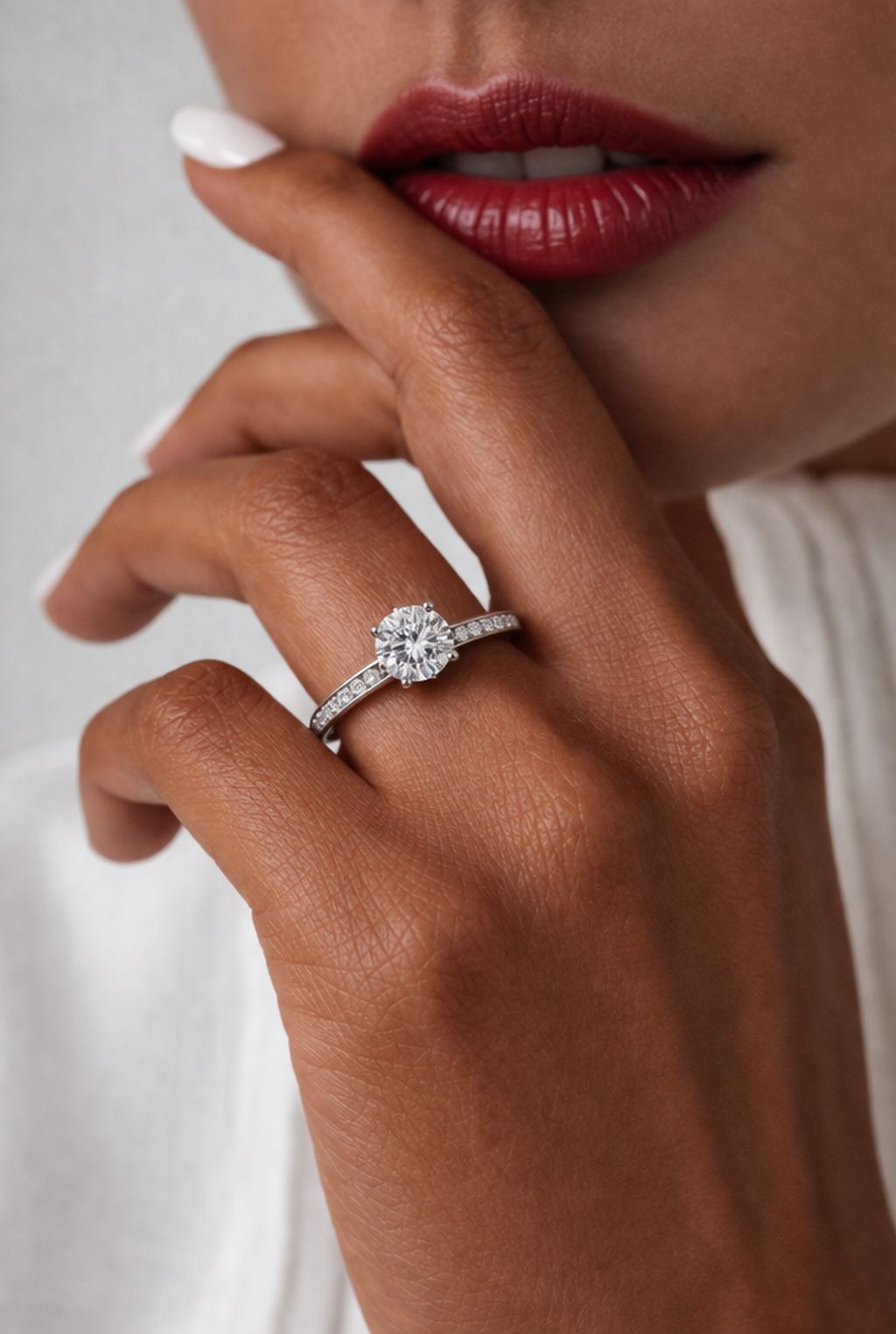 Adjustable American Diamond Solitaire Charlotte Anti Tarnish Ring ( Fits all Sizes )