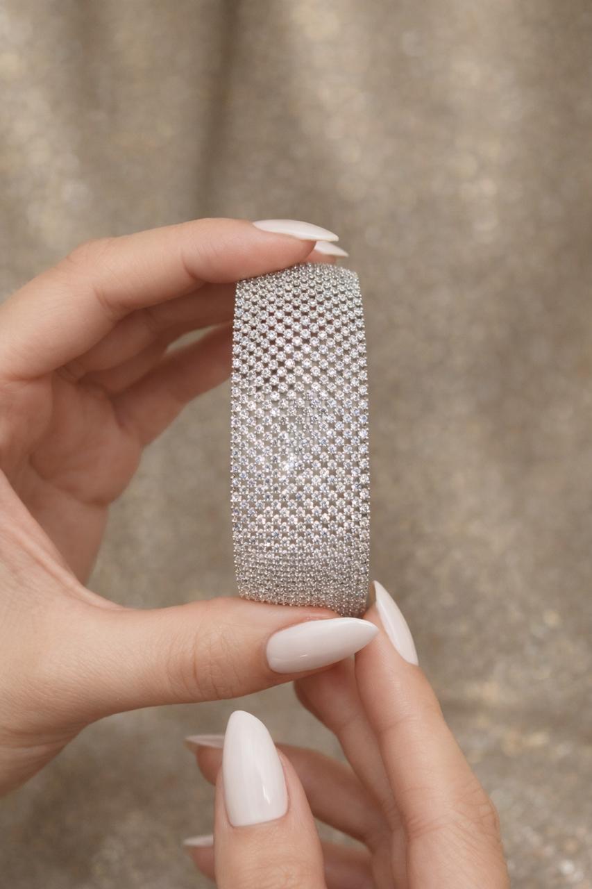 Premium Micro Setting Broad Diamond Openable Womens Bracelet