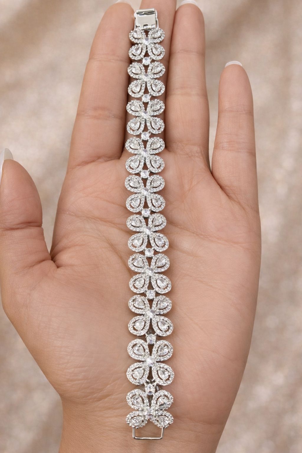 Premium Drop and Round Cut Solitaire Helly Statement Bracelet