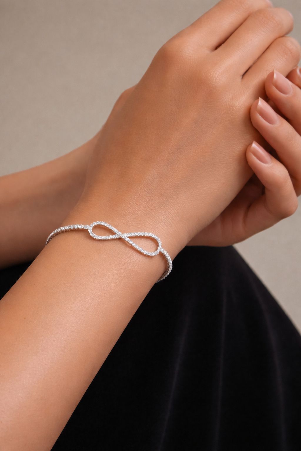 Adjustable Infinity American Diamond Bracelet