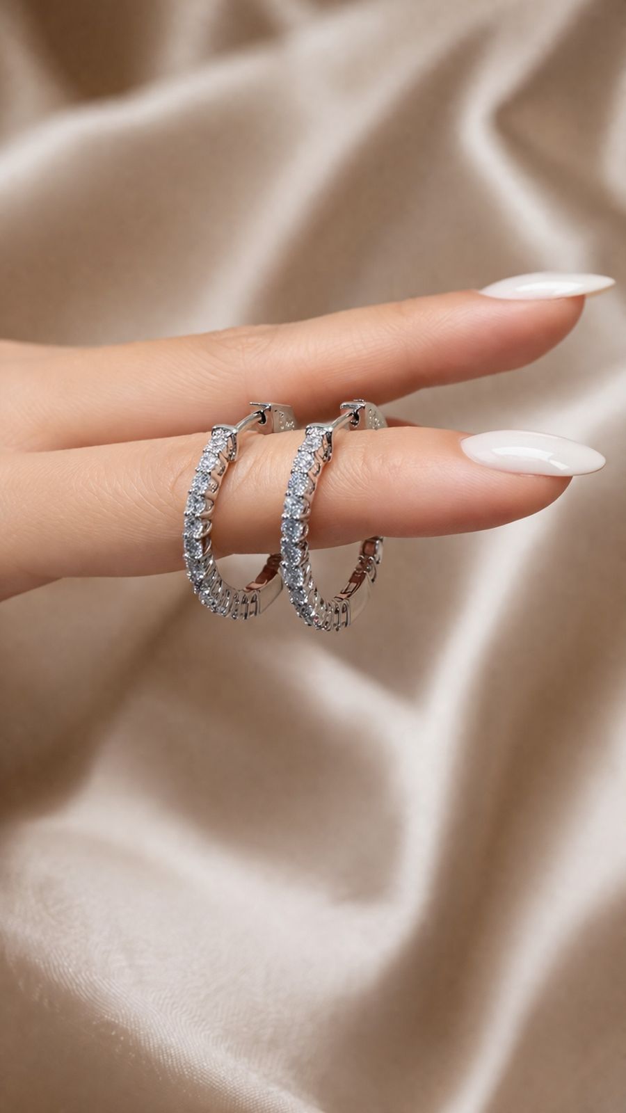 Classic Round American Diamond Hoops