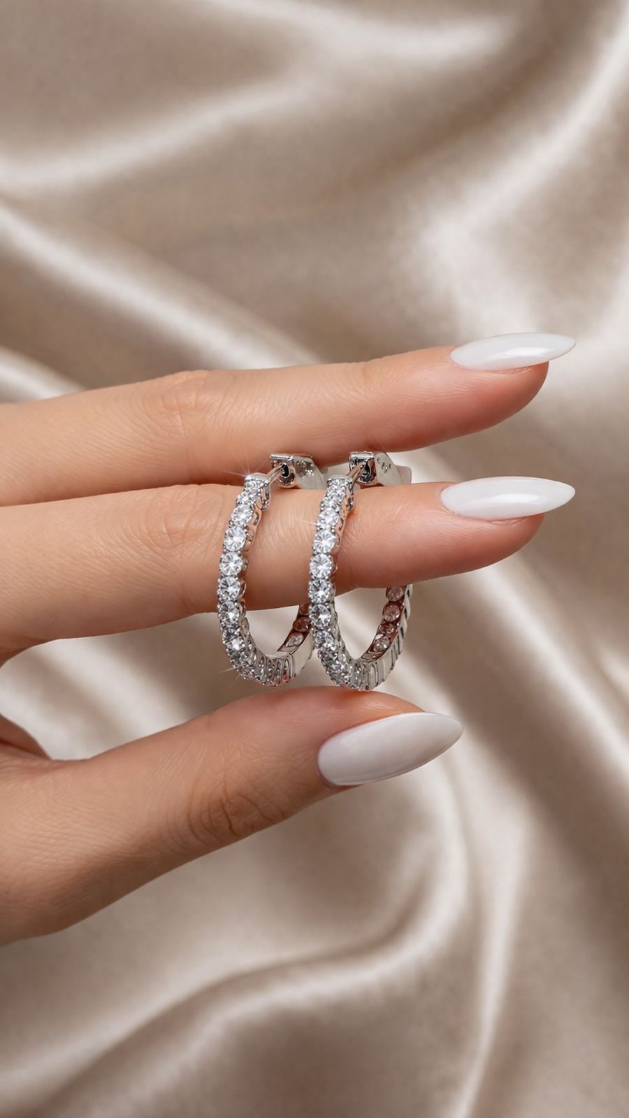 Classic Mini Diamond Tiara Hoops