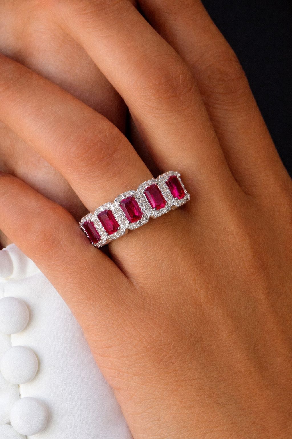 Tipsy Ruby Premium Adjustable Band Ring
