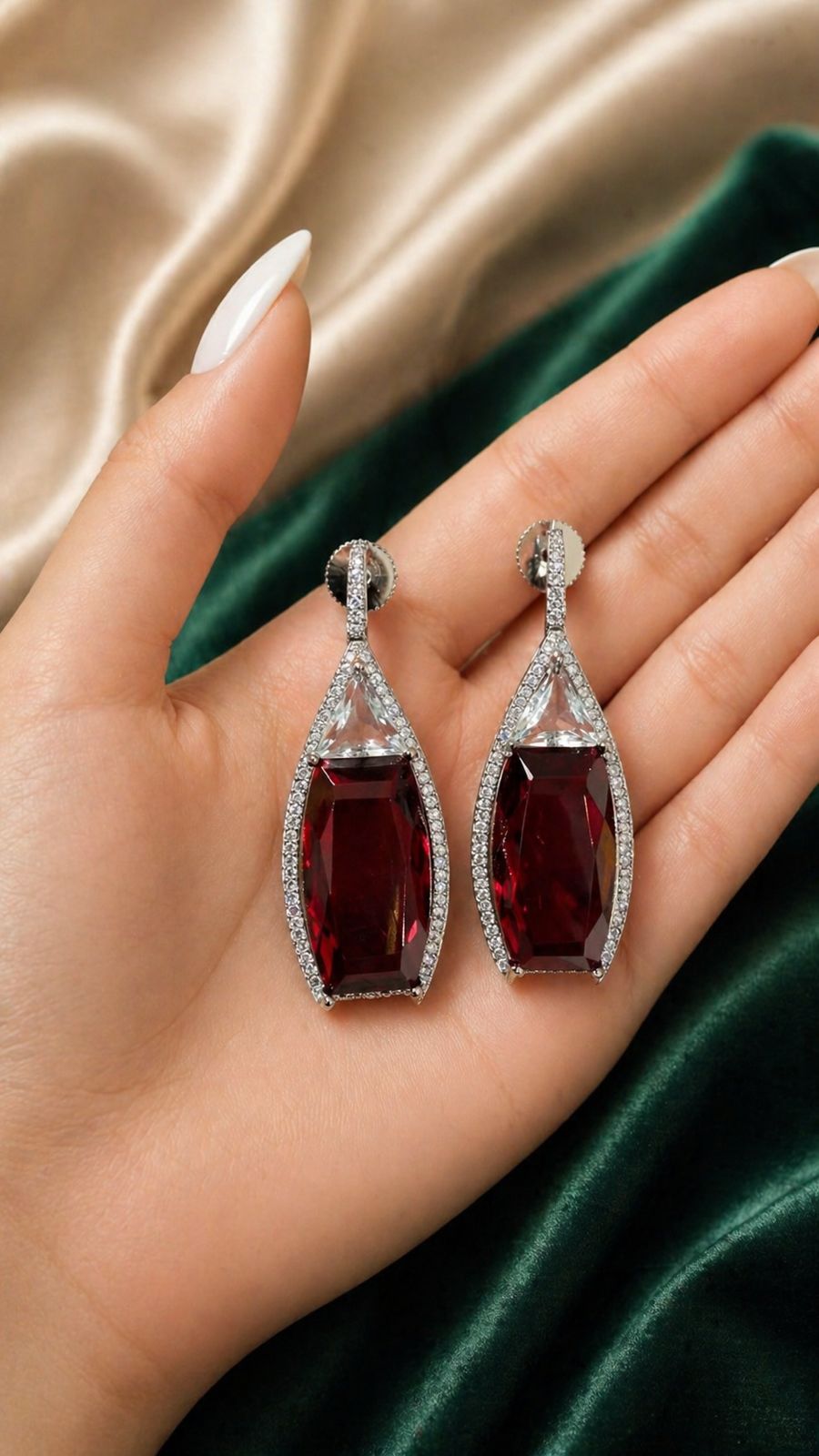 Premium Ruby Bella Statement Women's Party Earrings