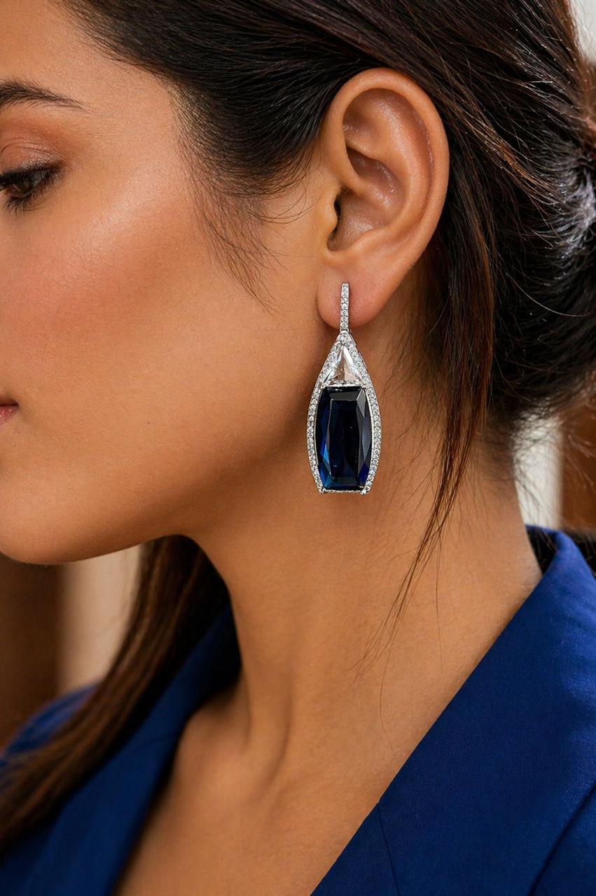 Premium Blue Bella Statement Women's Party Earrings