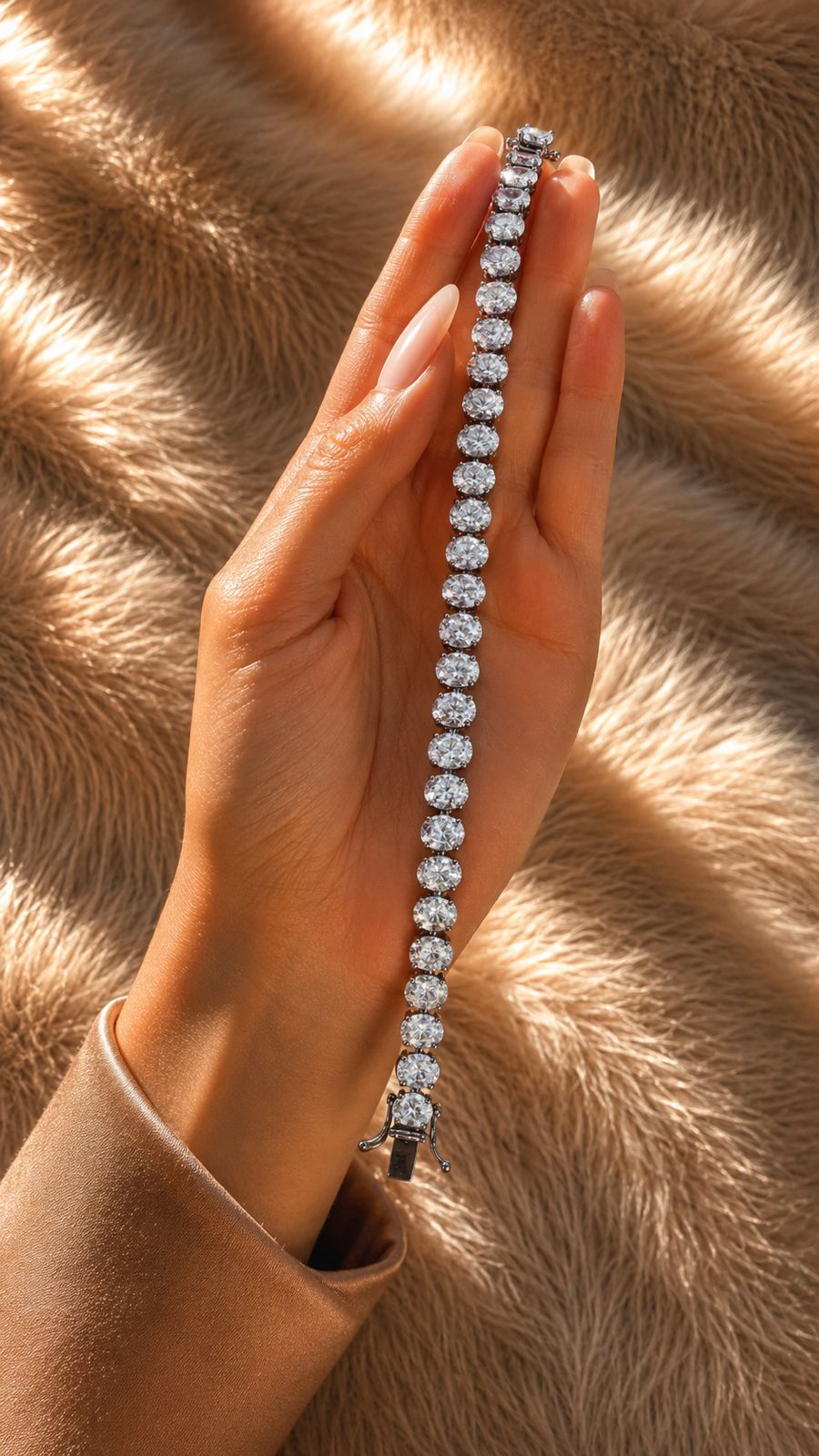 Oval Cut Solitaire Diamond Antique Finish Anti Tarnish Tennis Bracelet for Women