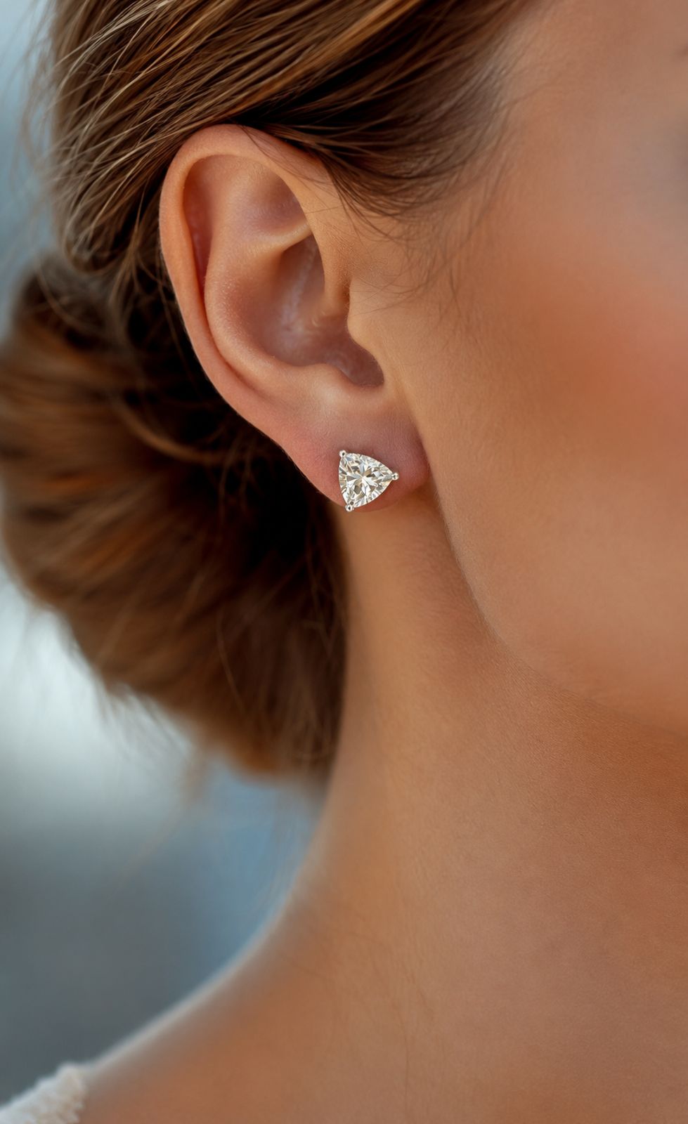 Canary Yellow Diamond Trillion Solitaire Studs